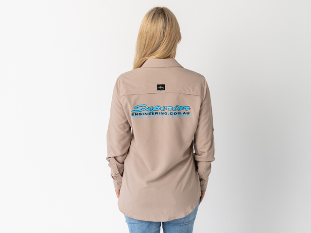 Superior Ladies Syzmik Fishing Shirt Sand (Each) - SUP-FISH-L-SAND-XXX
